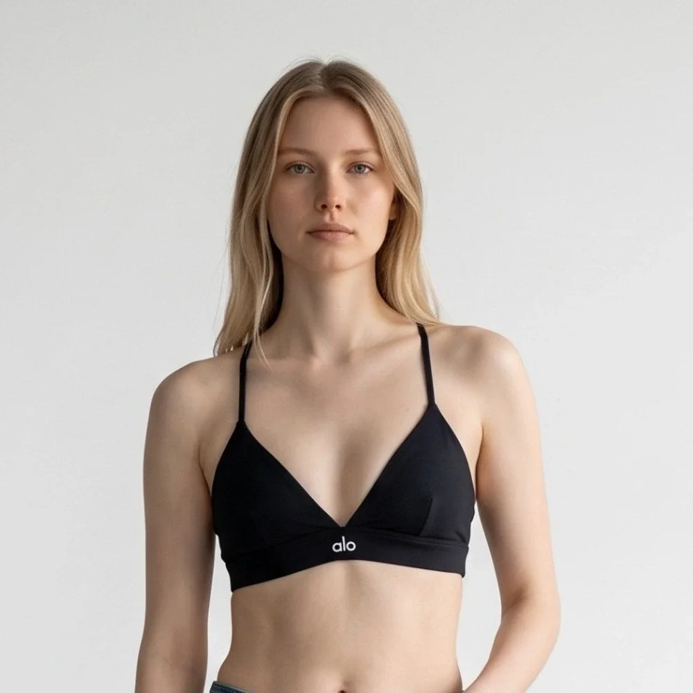 Alo Yoga Splendor bra Black Athleisure Yoga Gym Sporty Small